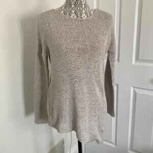 H&M asymmetrical knit woven tunic sweater worn once size XS oversized grey gray